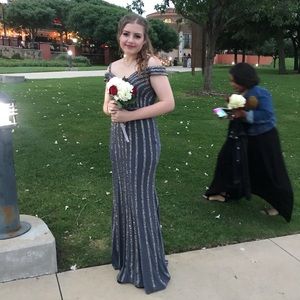 grey prom dress